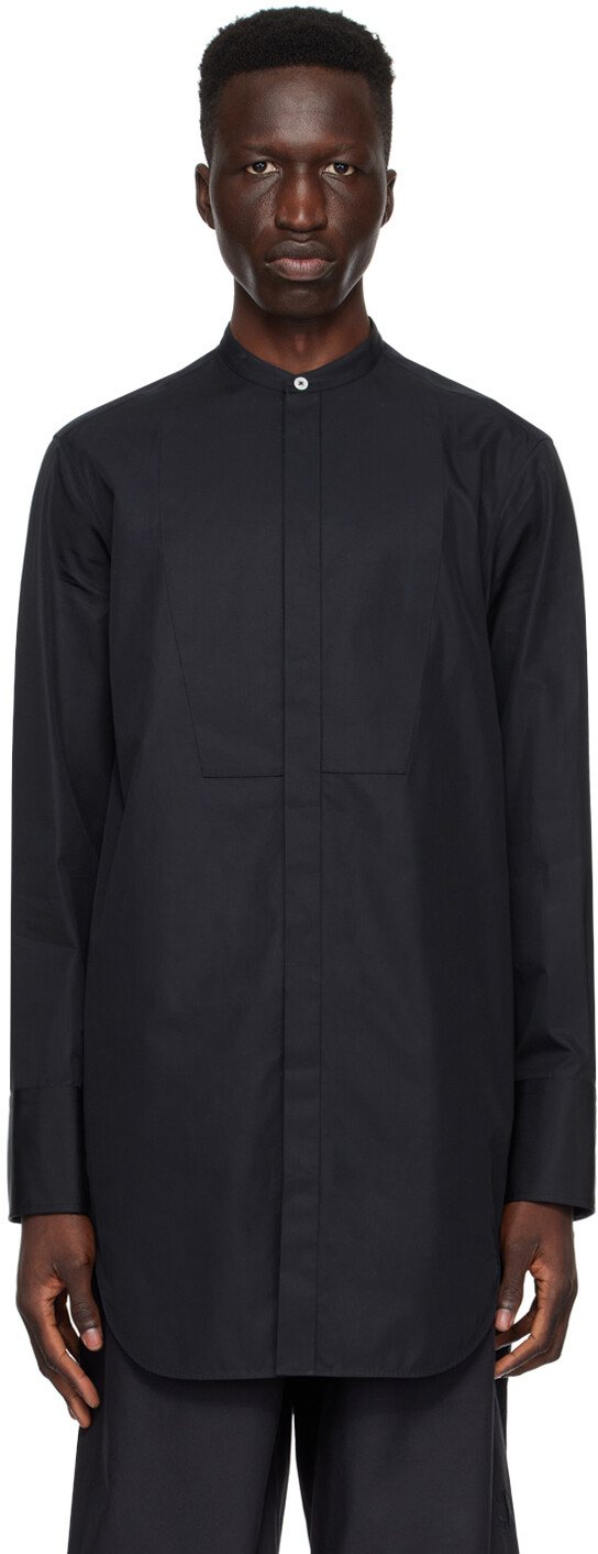 

Темно-синяя рубашка из пластрона Jil Sander