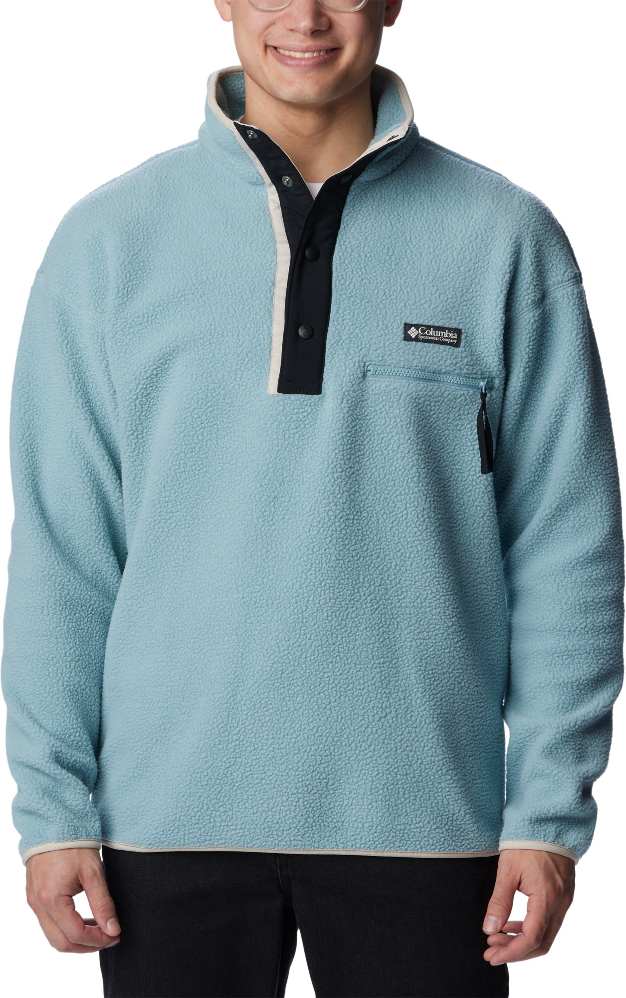Флисовый пуловер Helvetia с полузастежкой - мужской Columbia, синий