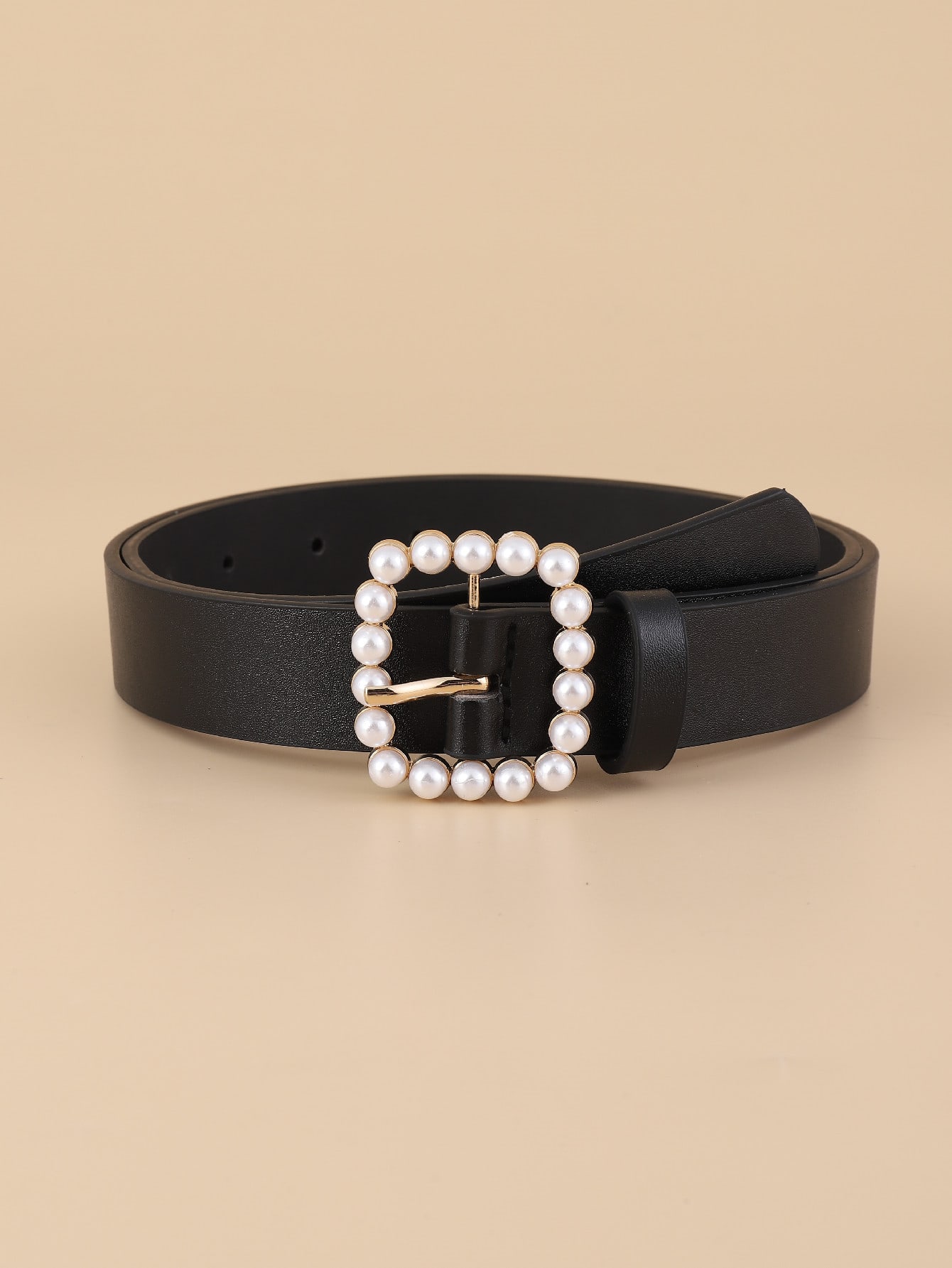 Женский ремень с квадратной жемчужной пряжкой, черный серебряный рельефный браслет в стиле ретро с пионами и сливой простой и универсальный модный женский браслет