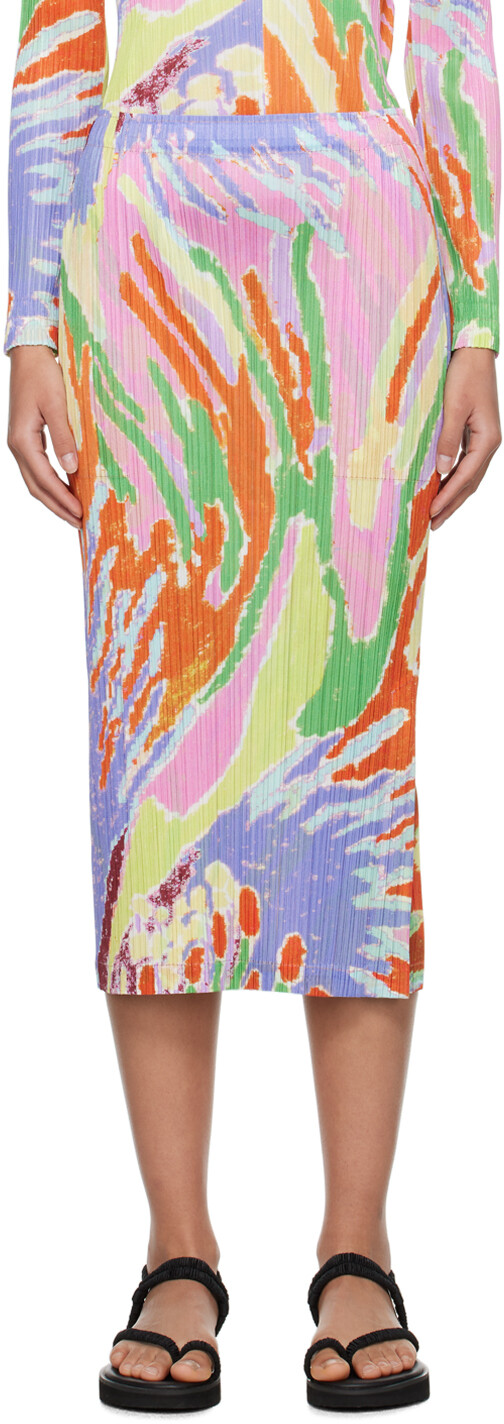 

Многоцветная юбка миди Pleats Please Issey Miyake