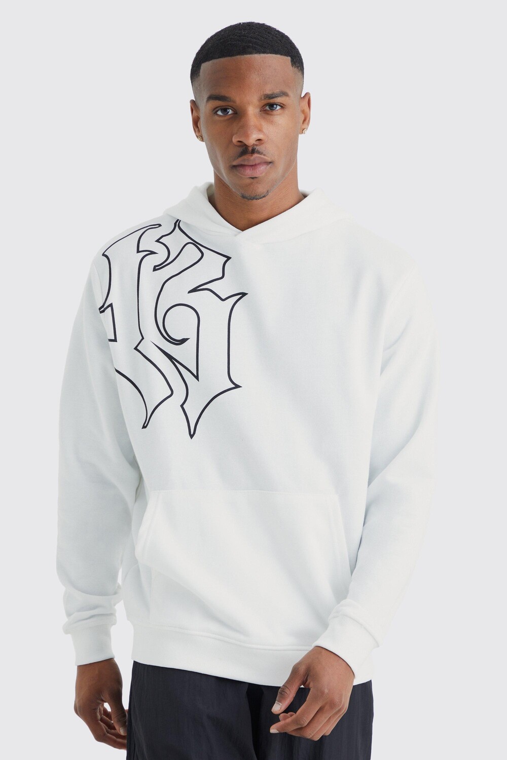 

Худи arrdee gothic 13 Boohoo, белый