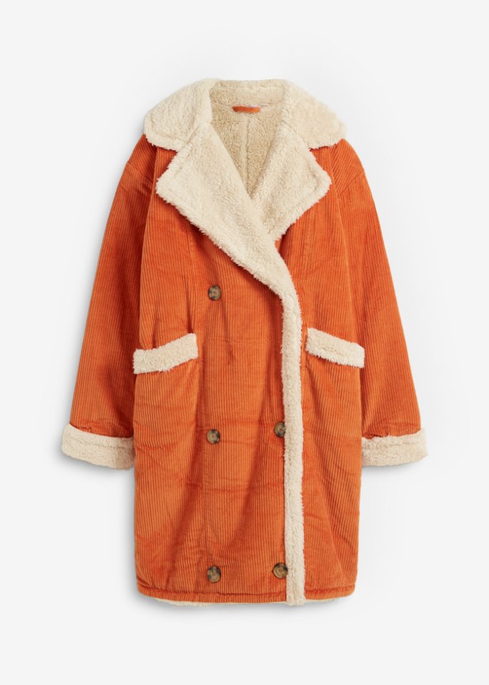 Длинная вельветовая куртка на плюшевой подкладке Bpc Bonprix Collection