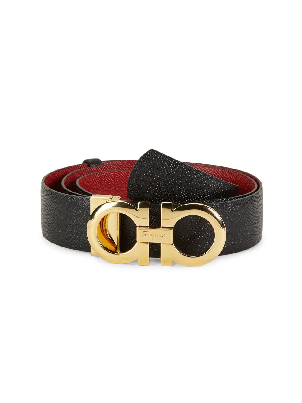 

Двусторонний кожаный ремень Double Gancini FERRAGAMO