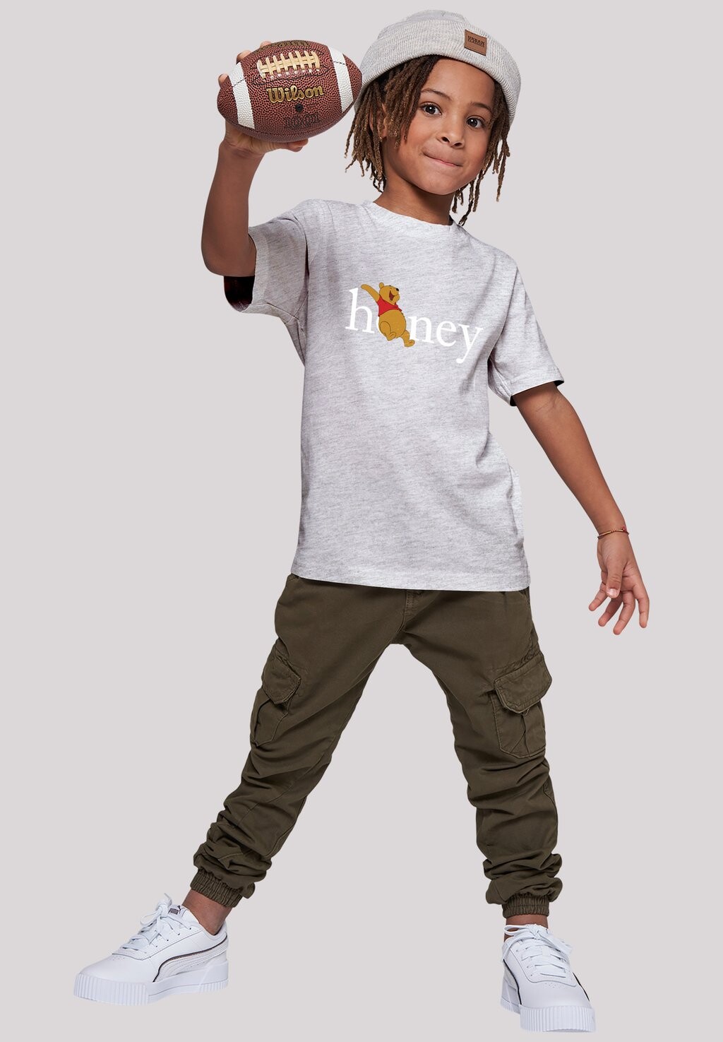 

Футболка с принтом WINNIE PUUH DER BÄR HONIG F4NT4STIC, цвет heather grey