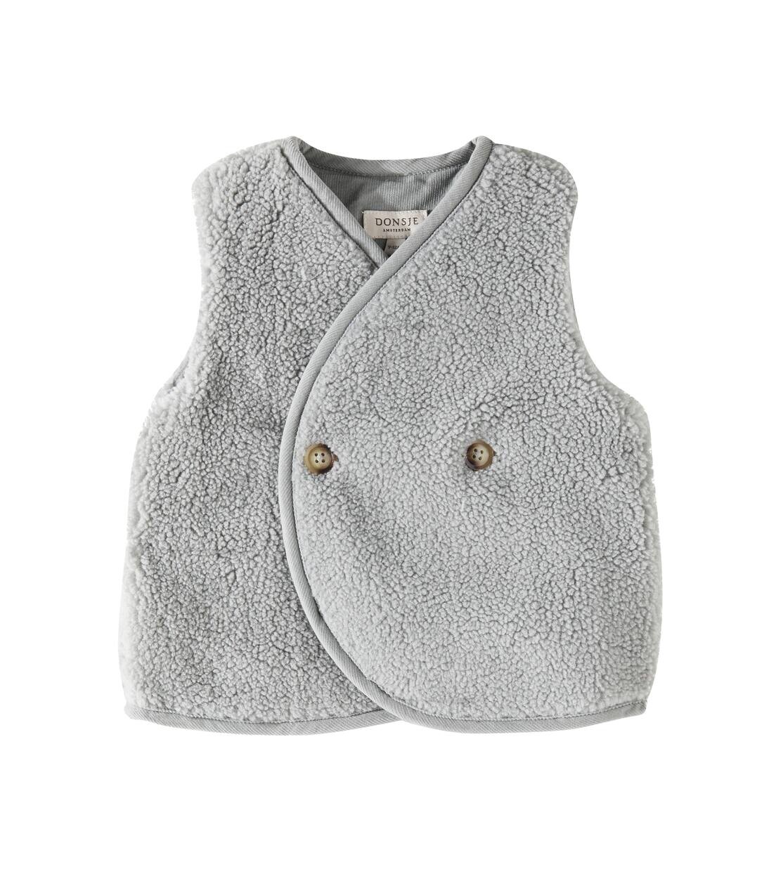 

Флисовый жилет Baby Monty Donsje, цвет lava grey
