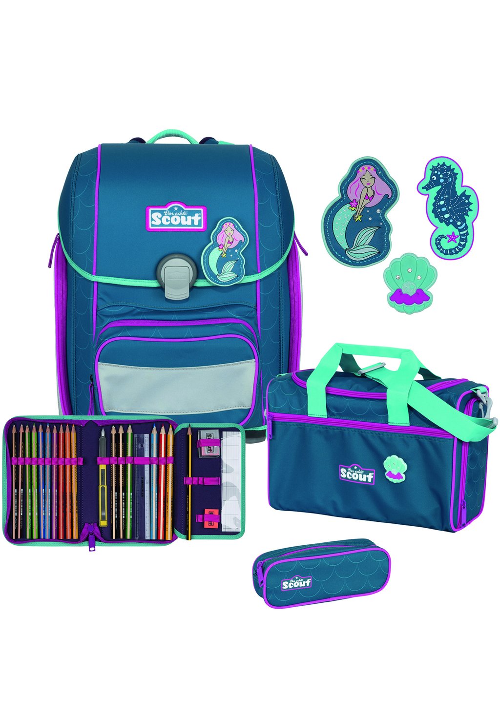 Набор школьных сумок SET Scout, цвет mermaid