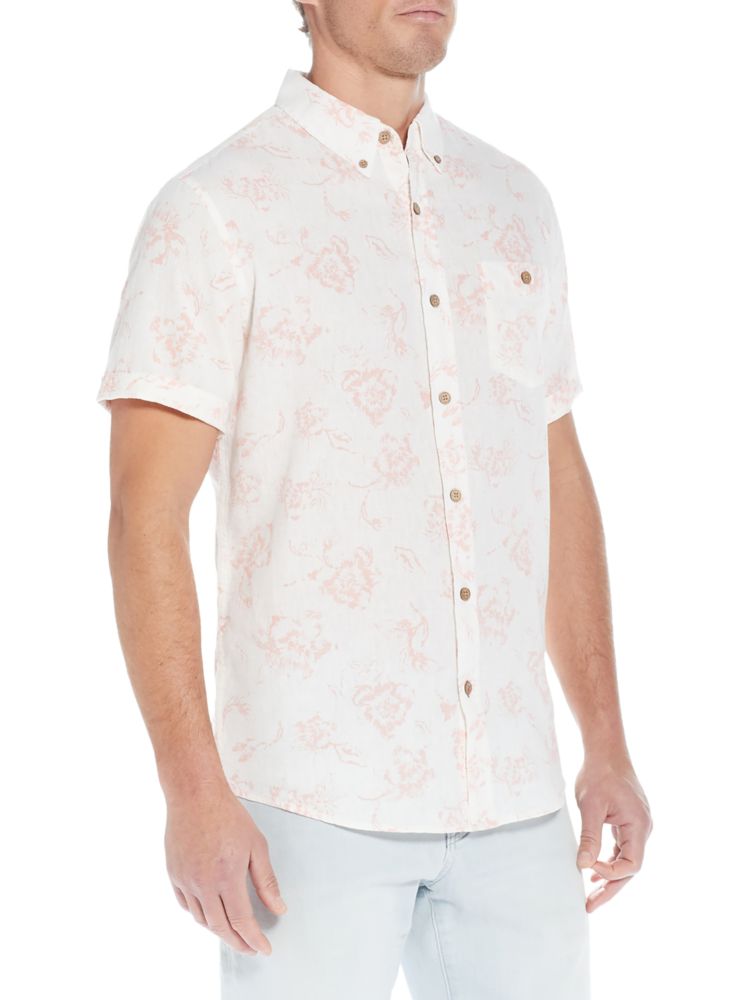 Оксфордская рубашка из льняной смеси с короткими рукавами Weatherproof Vintage, цвет Dusted Clay