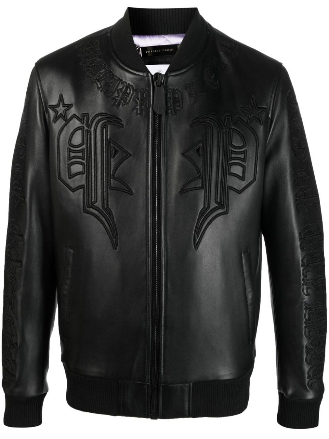 

Philipp Plein кожаный бомбер, черный
