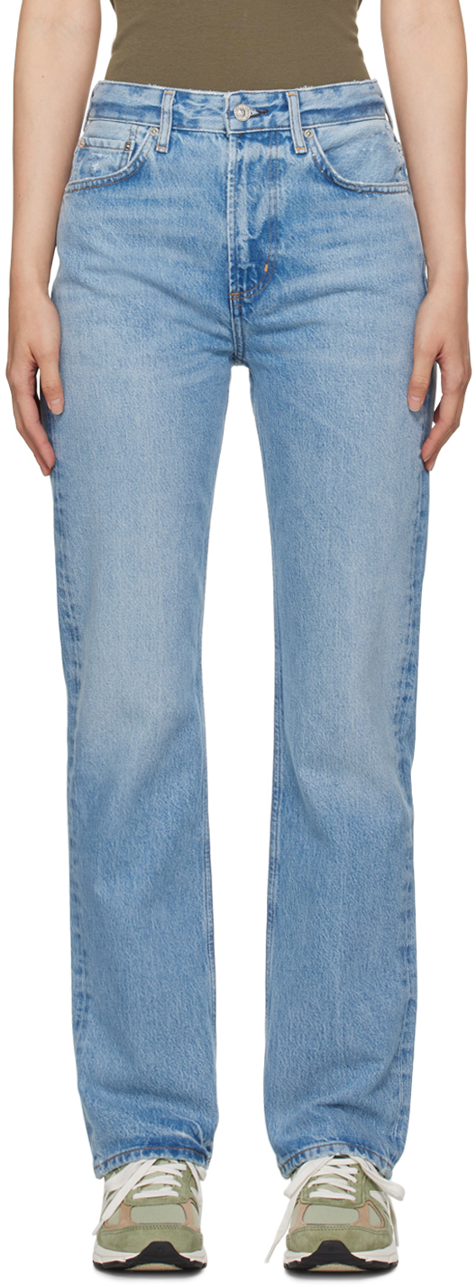 Синие джинсы Цюри Citizens Of Humanity классические белые прямые джинсы из эластичного денима joe browns белый
