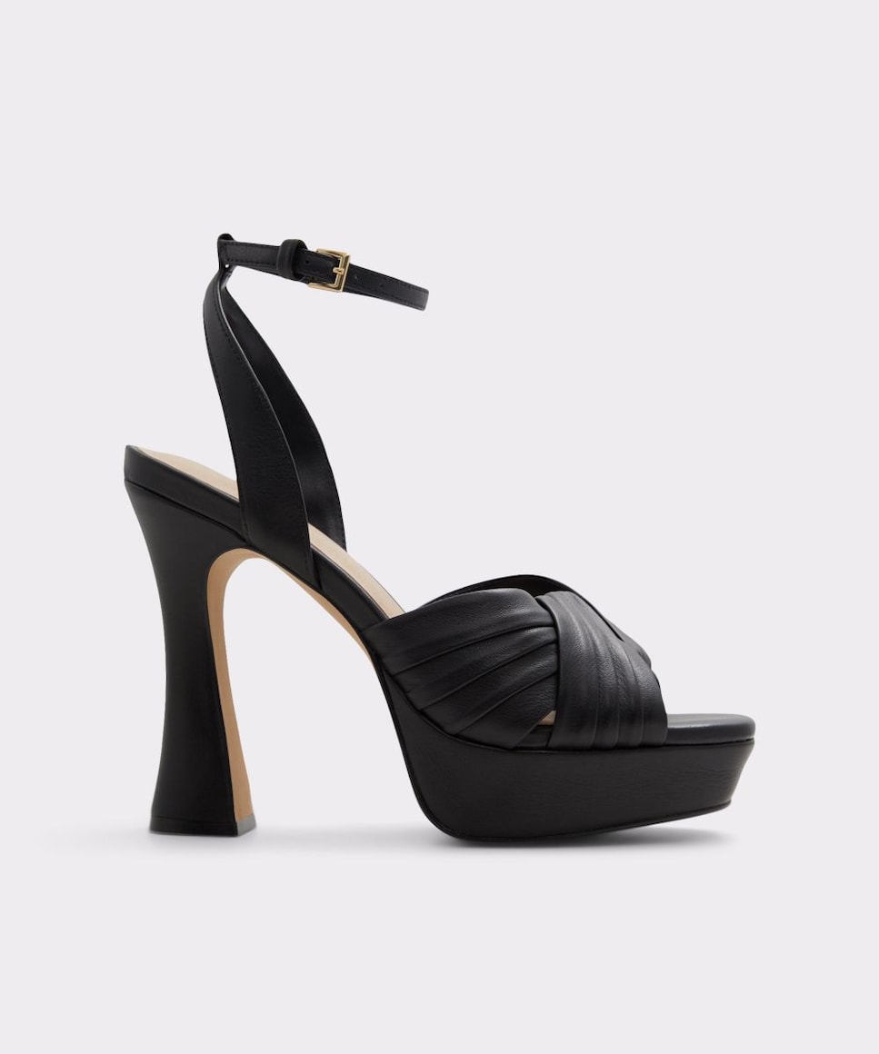 Женские черные кожаные босоножки на каблуке Aldo, черный женские черные кожаные туфли aldo черный