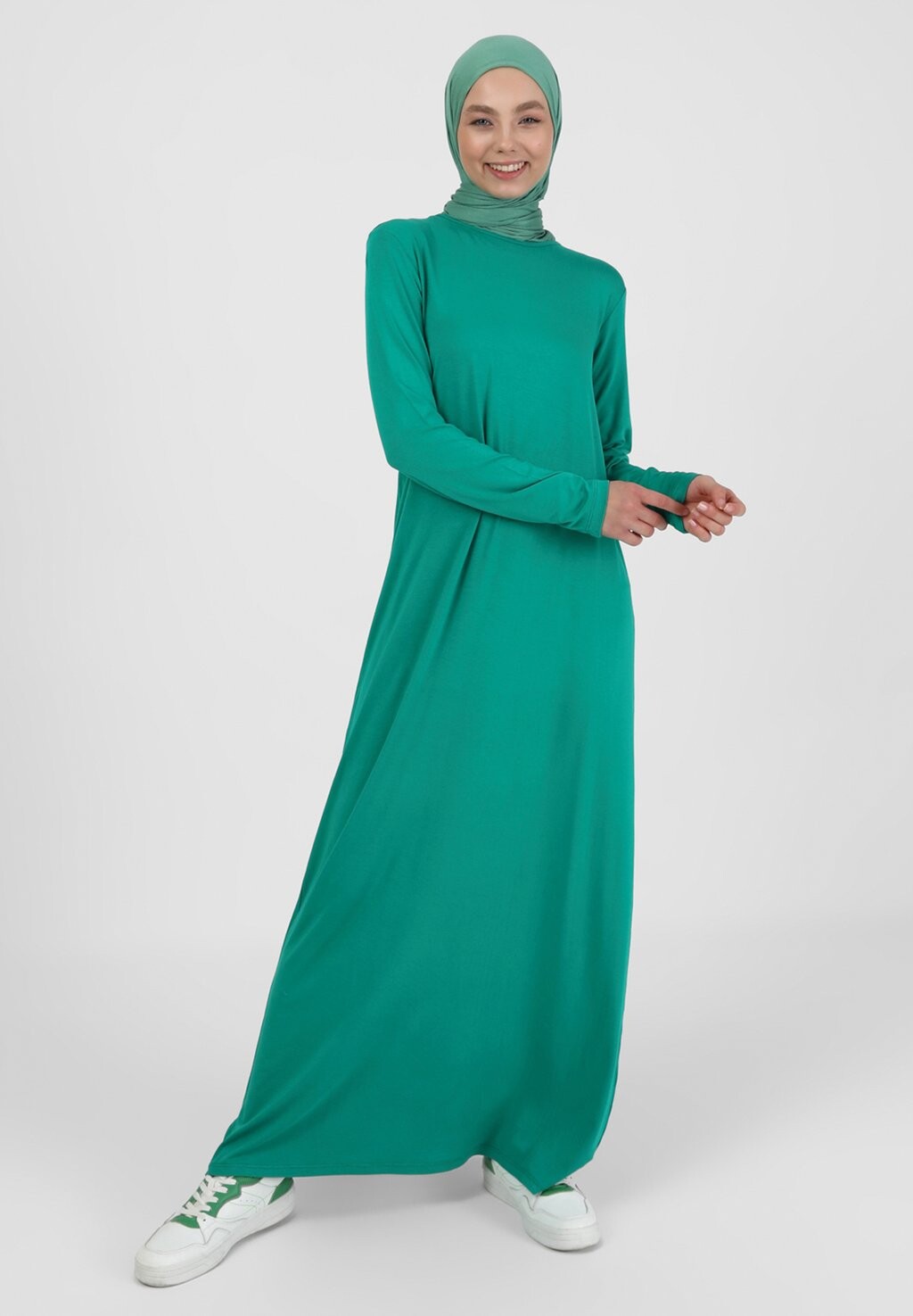 

Платье длинное MODEST REFKA BASIC Modanisa, ель зеленая