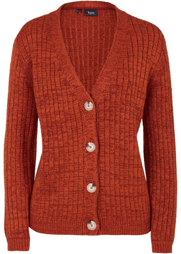 Массивный кардиган из переработанного хлопка Bpc Bonprix Collection, коричневый свитер из переработанного хлопка bpc bonprix collection зеленый