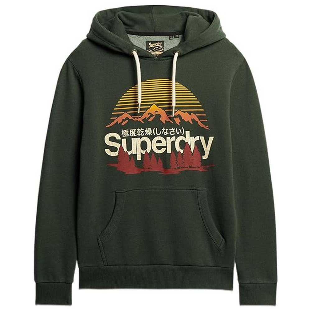 

Худи Superdry Code Logo Great Outdoors Graphic, зеленый