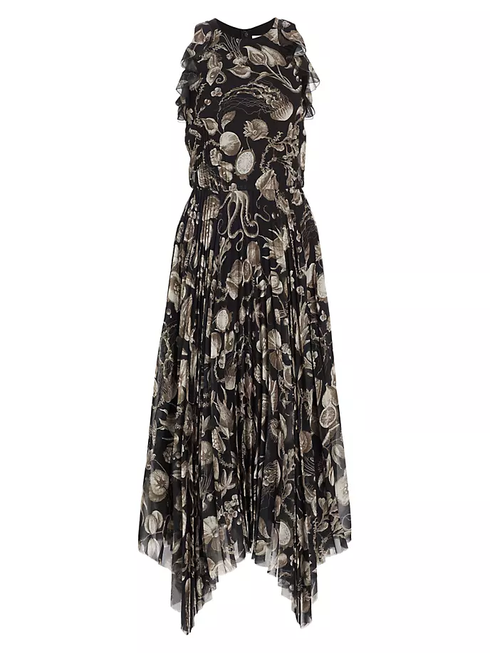 Платье миди с шифоновым платком и рисунком Marine Jason Wu Collection, черный кожаная сумка слинг orbit jason wu черный