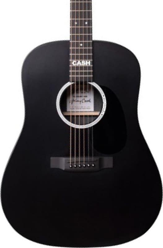 Акустическая гитара Martin DX Johnny Cash Acoustic Electric Guitar in Black w Gig Bag фото