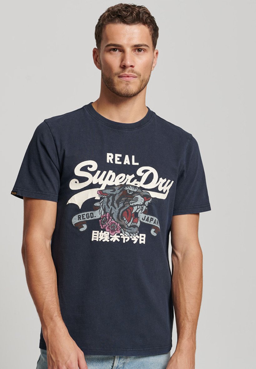 

Футболка с принтом Superdry, синий