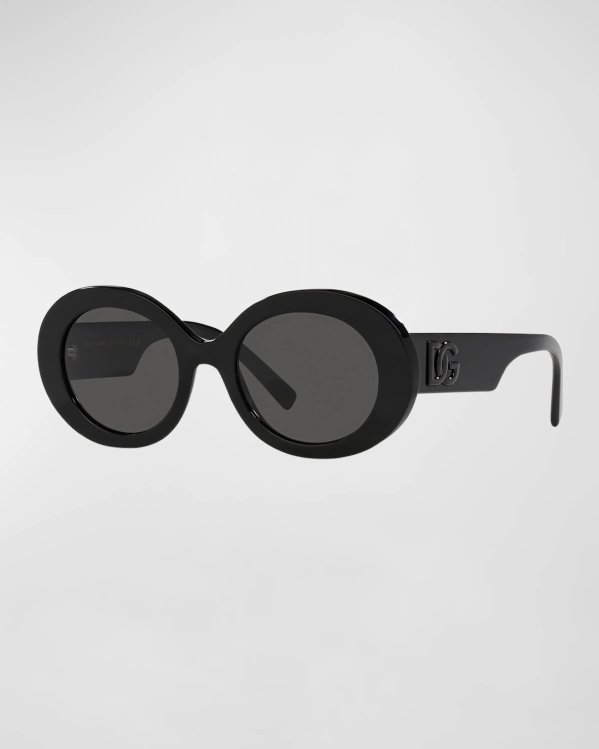 

Овальные солнцезащитные очки из ацетата с логотипом Dolce&Gabbana, цвет Black