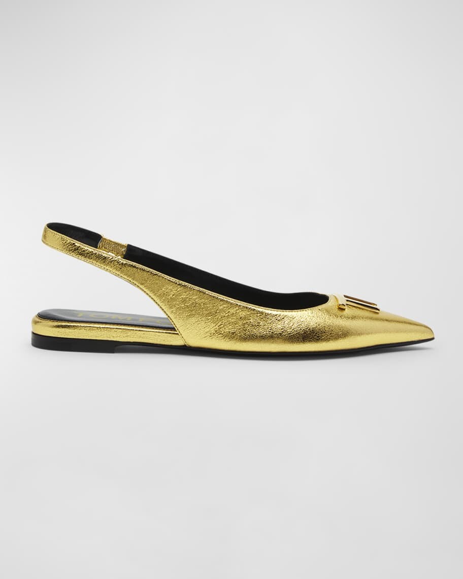 

Балетки с ремешком на пятке Medallion Metallic TOM FORD