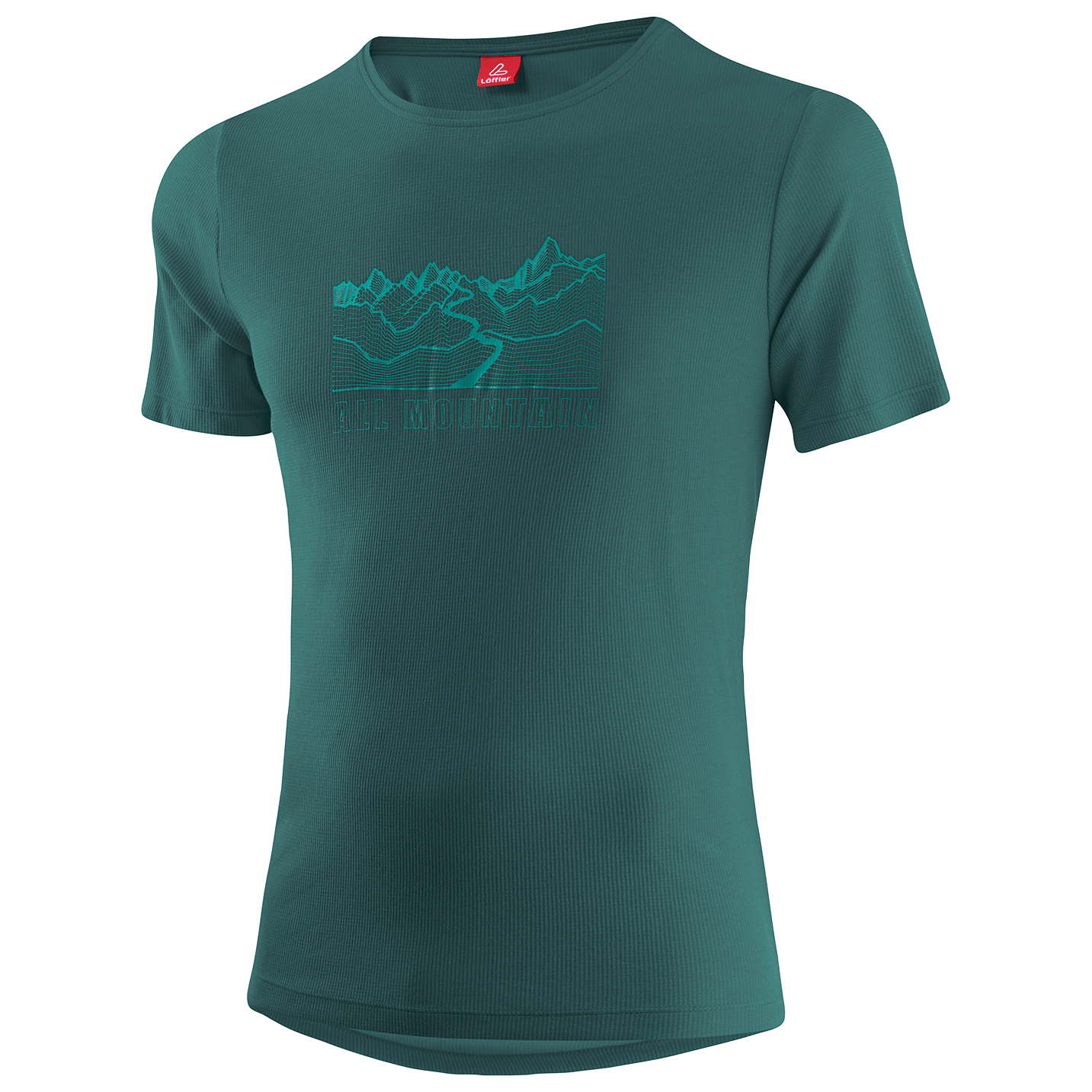 Футболка Löffler Printshirt All Mountain Transtex Single, цвет Night Green