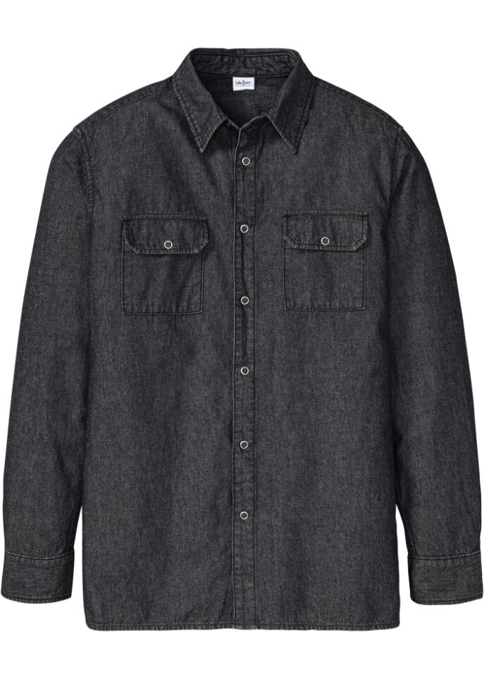 

Джинсовая рубашка с длинными рукавами John Baner Jeanswear, черный