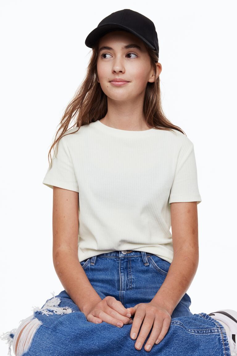 

Топ из хлопка и джерси в рубчик H&M