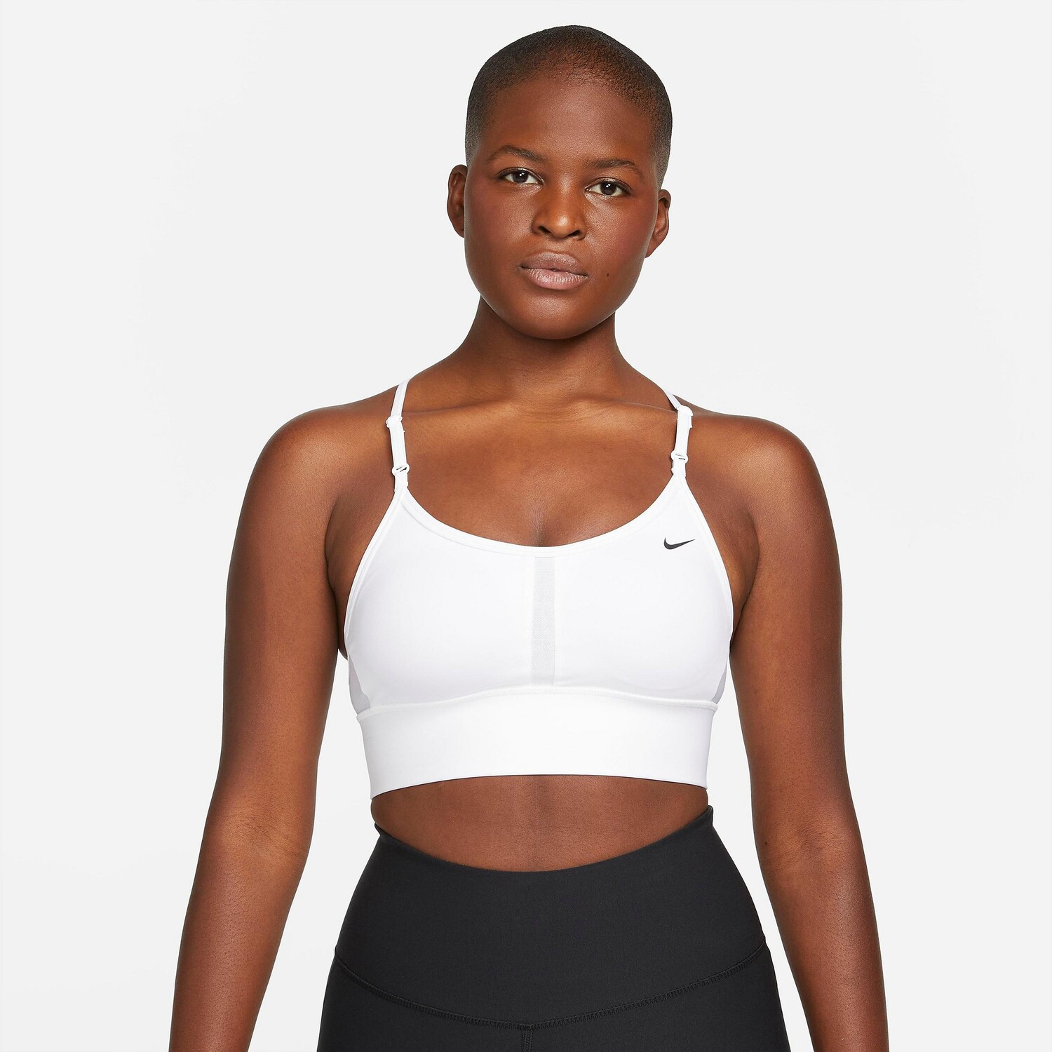

Женский удлиненный легкий спортивный бюстгальтер Nike Dri-FIT Indy, белый