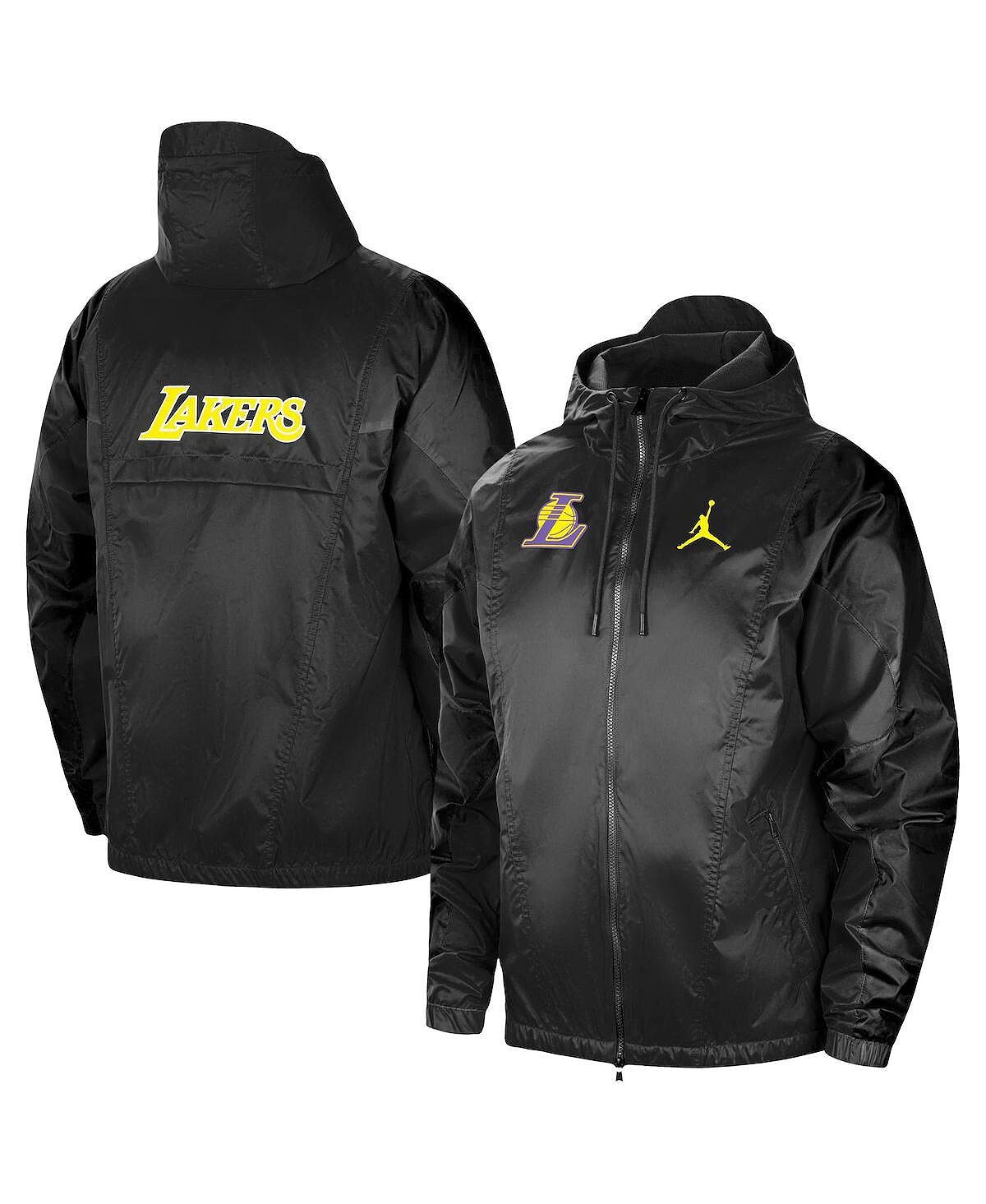 

Мужская брендовая черная ветровка с молнией во всю длину Los Angeles Lakers Authentic Statement Edition Jordan