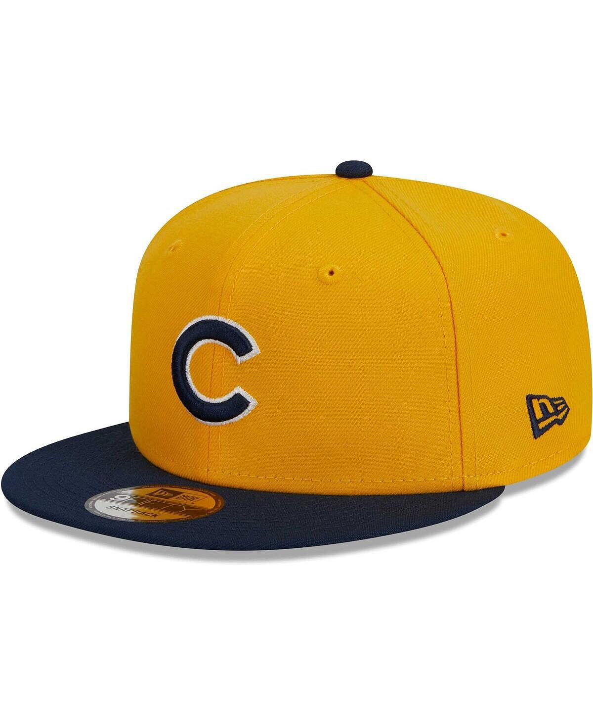 

Мужская двухцветная цветная кепка Chicago Cubs золотистого цвета 9FIFTY Snapback New Era