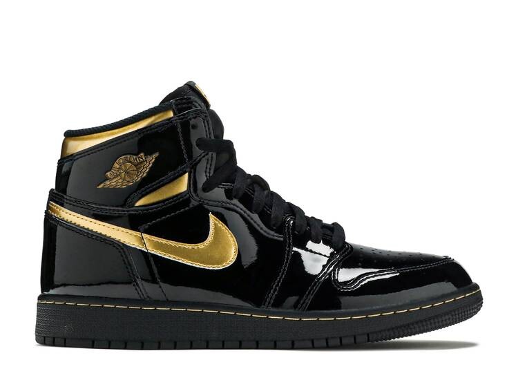 

Кроссовки AIR JORDAN 1 RETRO HIGH OG GS 'BLACK METALLIC GOLD', черный