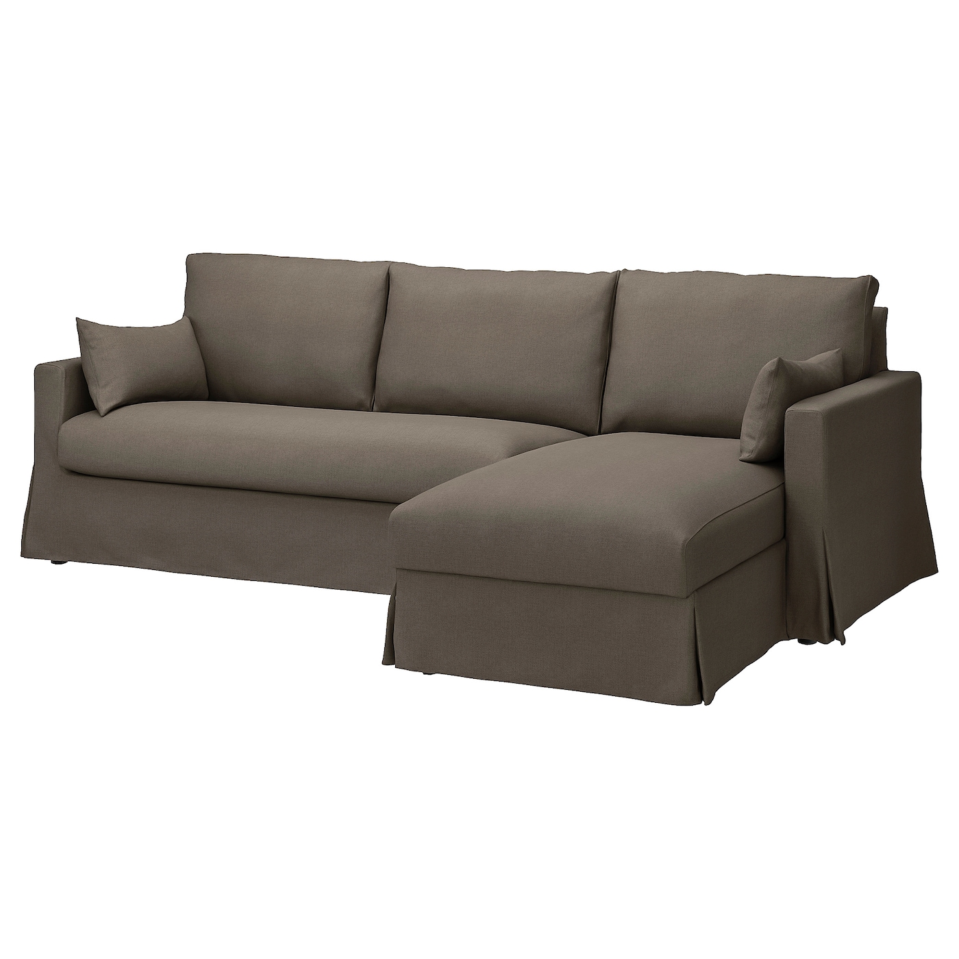 ХИЛТАРП 3-местный диван + диван, правый, Грансель серо-коричневый HYLTARP IKEA