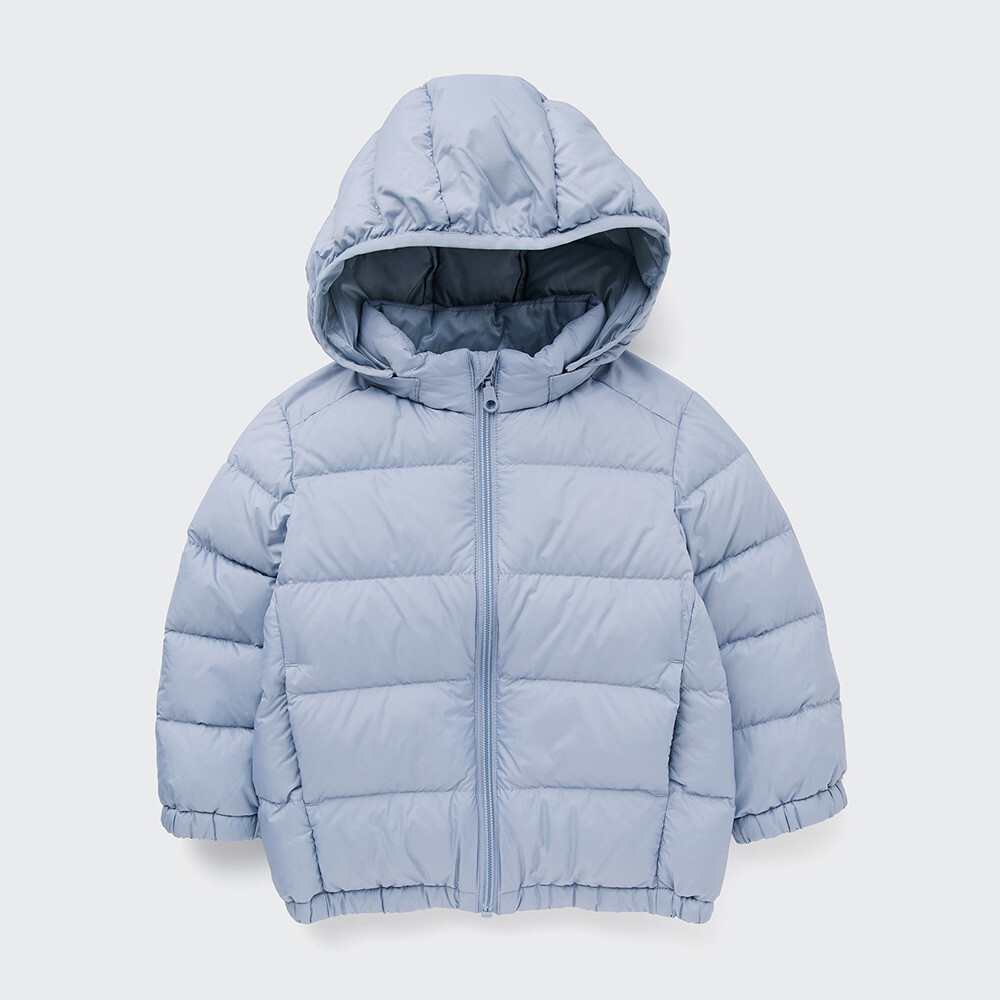 

Куртка Uniqlo Infant Premium легкая пуховая на молнии с капюшоном, голубой