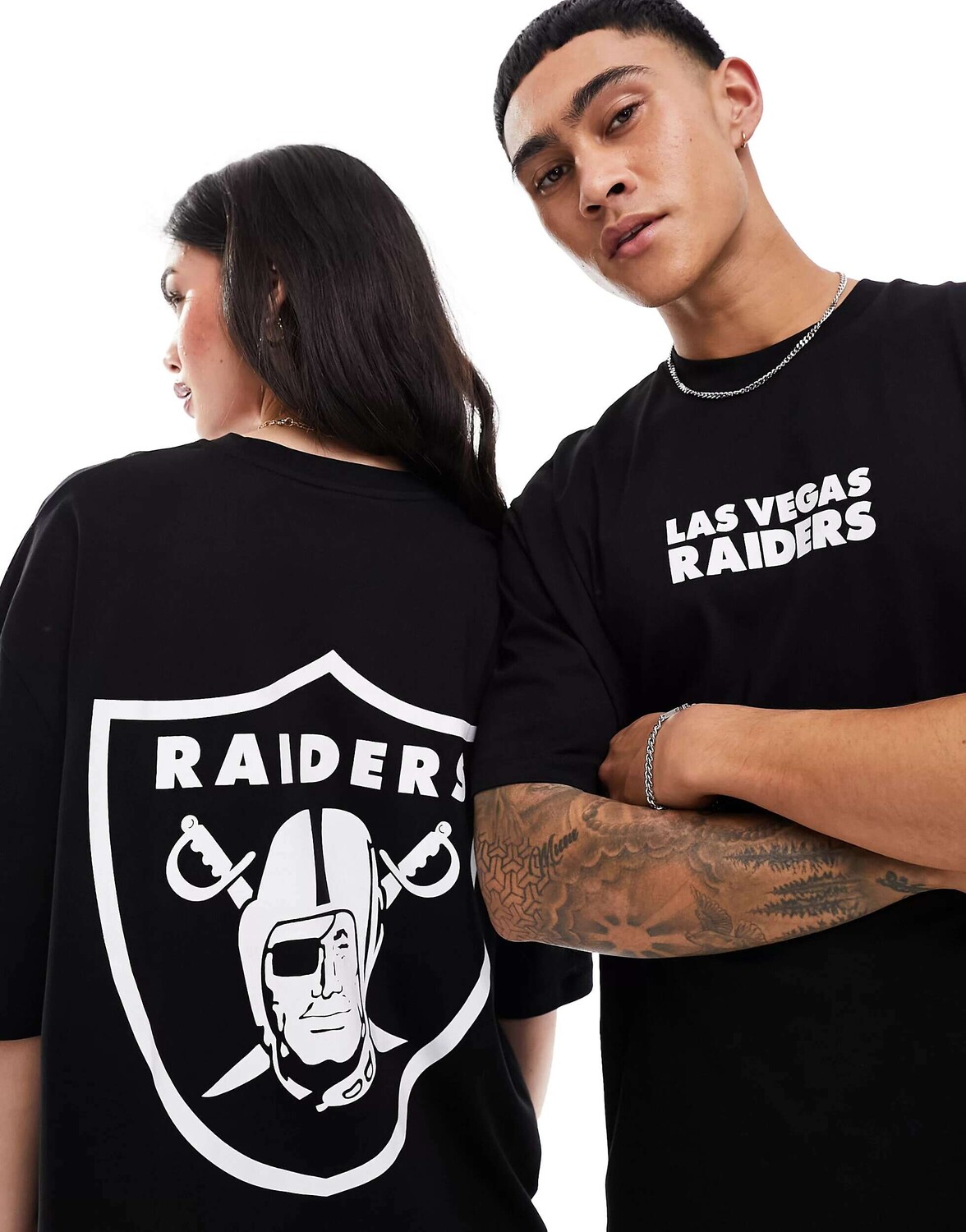 

Черная оверсайз-футболка унисекс с графическим принтом Raiders ASOS
