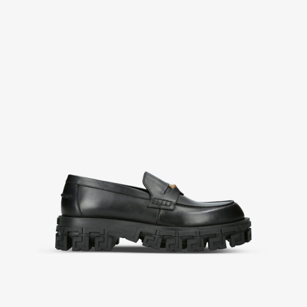 

Кожаные лоферы на массивной подошве Versace, черный