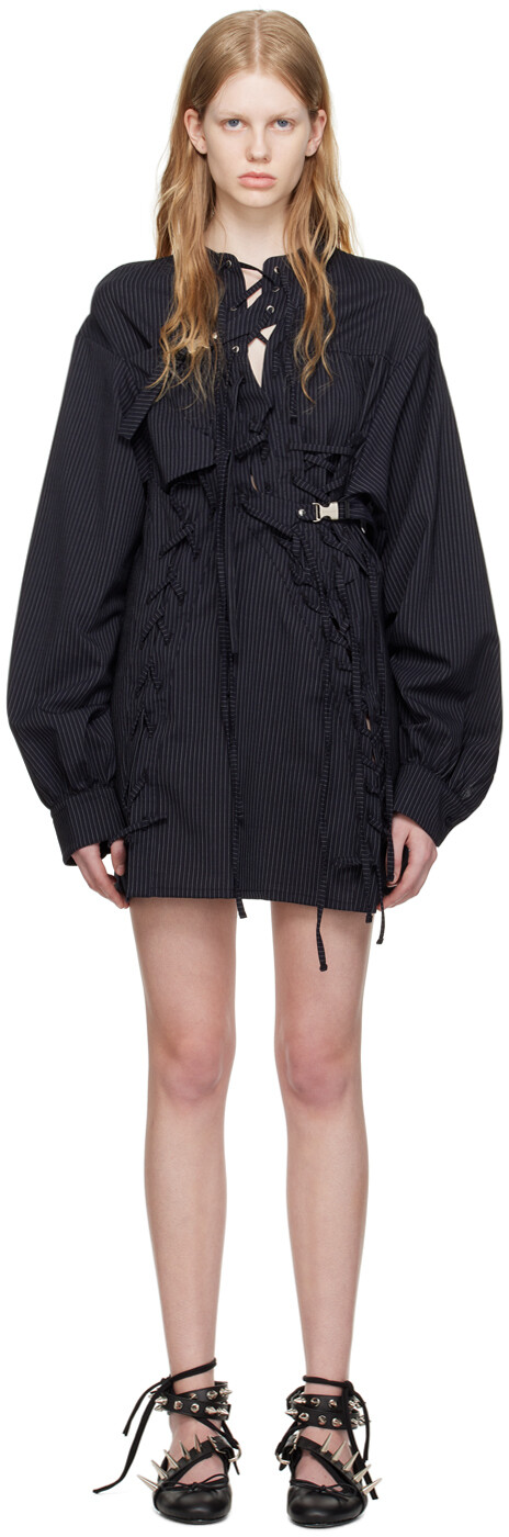 

SSENSE Work Capsule – Мини-платье темно-синего цвета Ottolinger