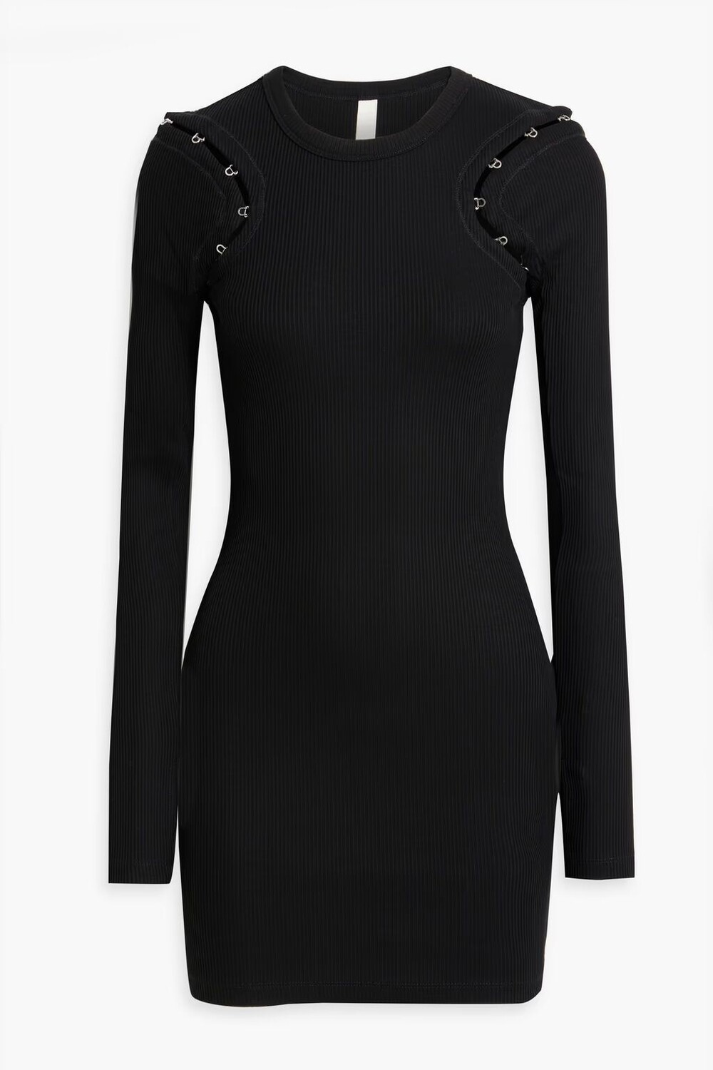 

Мини-платье-трансформер в рубчик с крючками из смесового хлопка Dion Lee, черный