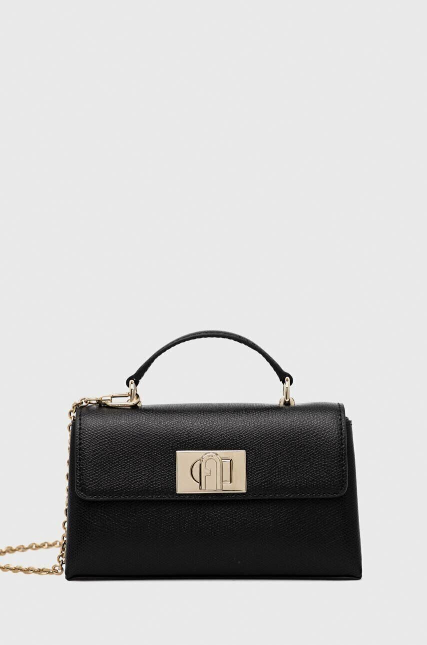 

Кожаная сумка Furla, черный