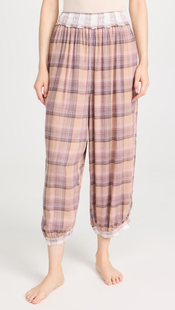 

Брюки Free People Fallin' For Flannel Lounge, загар