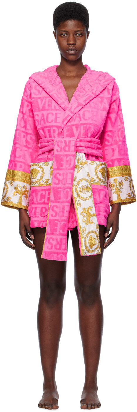 

Розовый халат с надписью "I Heart Baroque" Versace Underwear, цвет Pink