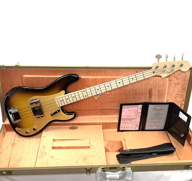 Басс гитара Fender Custom Shop Vintage Custom '57 Precision Bass Time Capsule Package - Wide Fade 2 Tone Sunburst