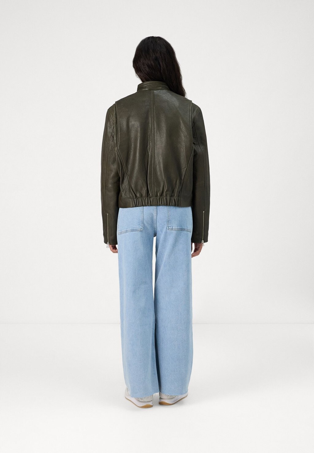 

Кожаная куртка SLFLILJA JACKET Selected, темно-зеленый