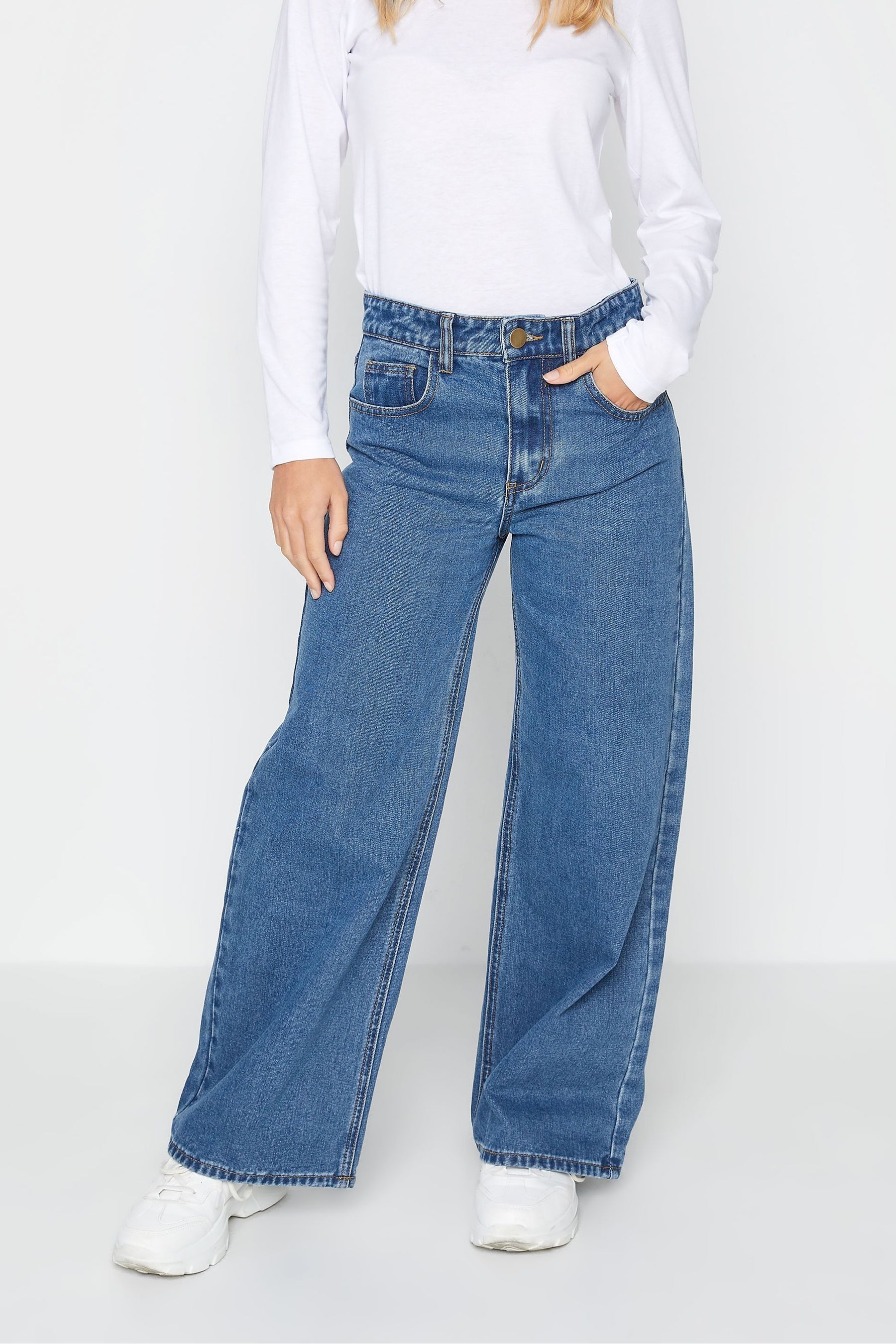Широкие джинсы PixieGirl Petite, синий миниатюрные широкие брюки pixiegirl синий