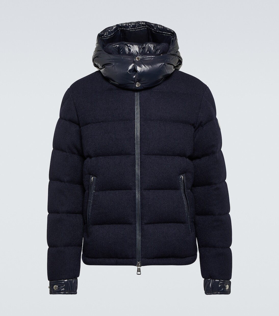 Пуховик winnipeg из шерстяного фетра Moncler, синий