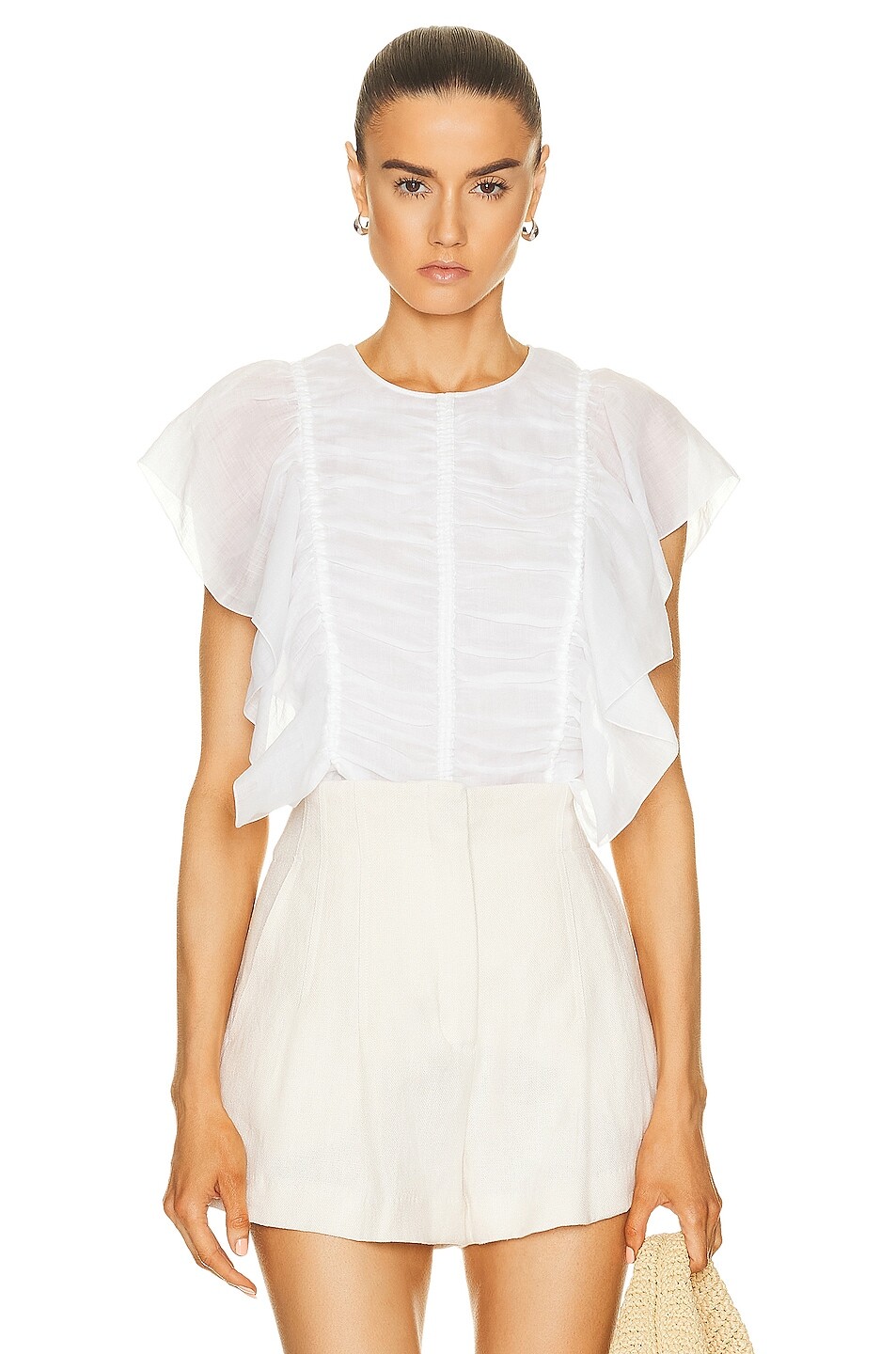 

Топ Chloe Ruffle Sleeveless, белый