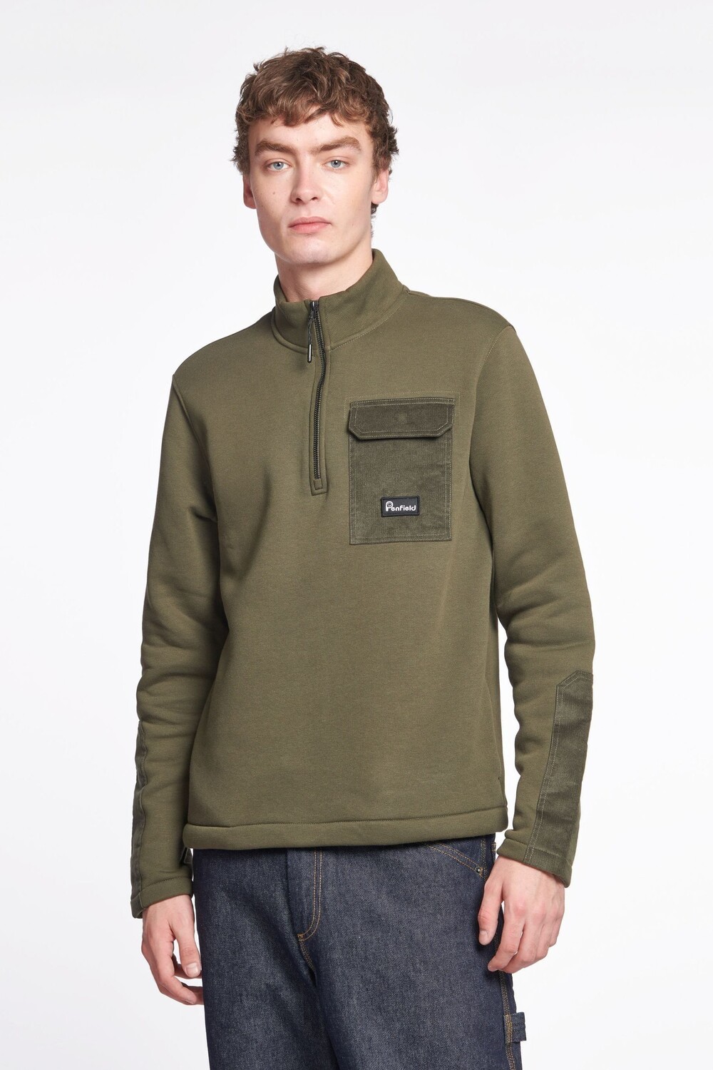 

Зеленый свитшот с тканевой отделкой Penfield, зеленый
