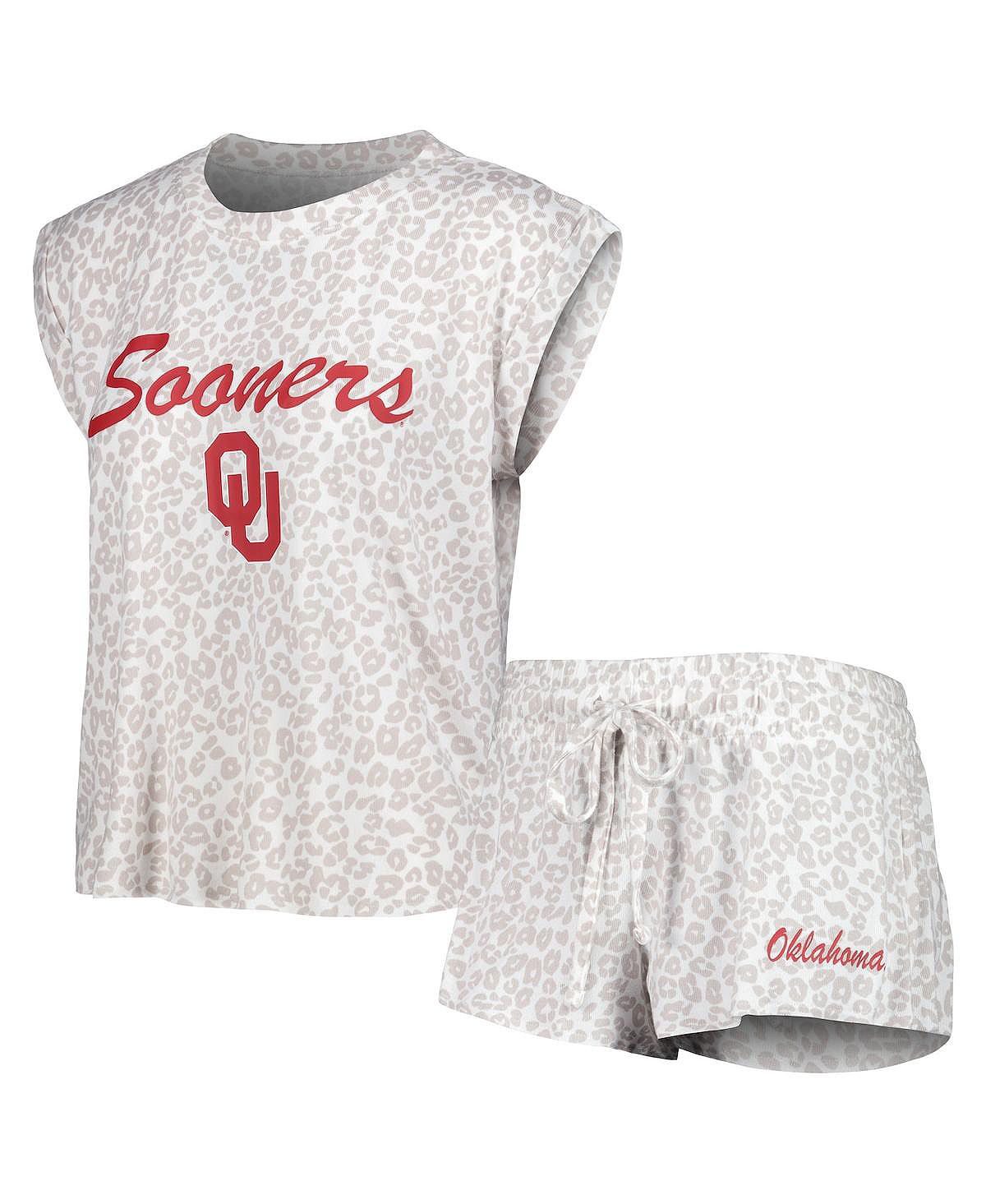 Женский кремовый комплект для сна из футболки и шорт Oklahoma Early Montana Concepts Sport