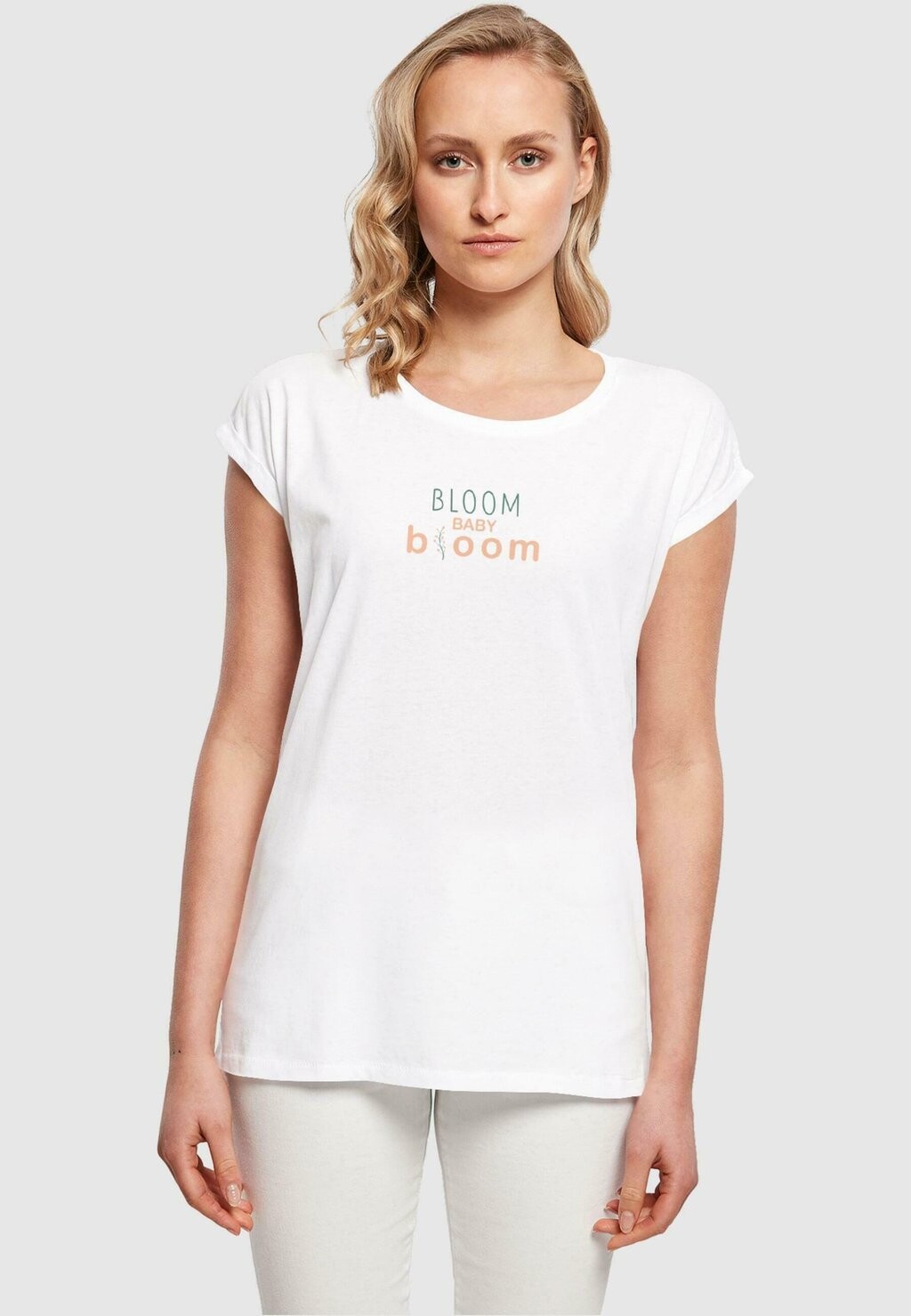 

Футболка с принтом SPRING BLOOM EXTENDED SHOULDER Merchcode, белый