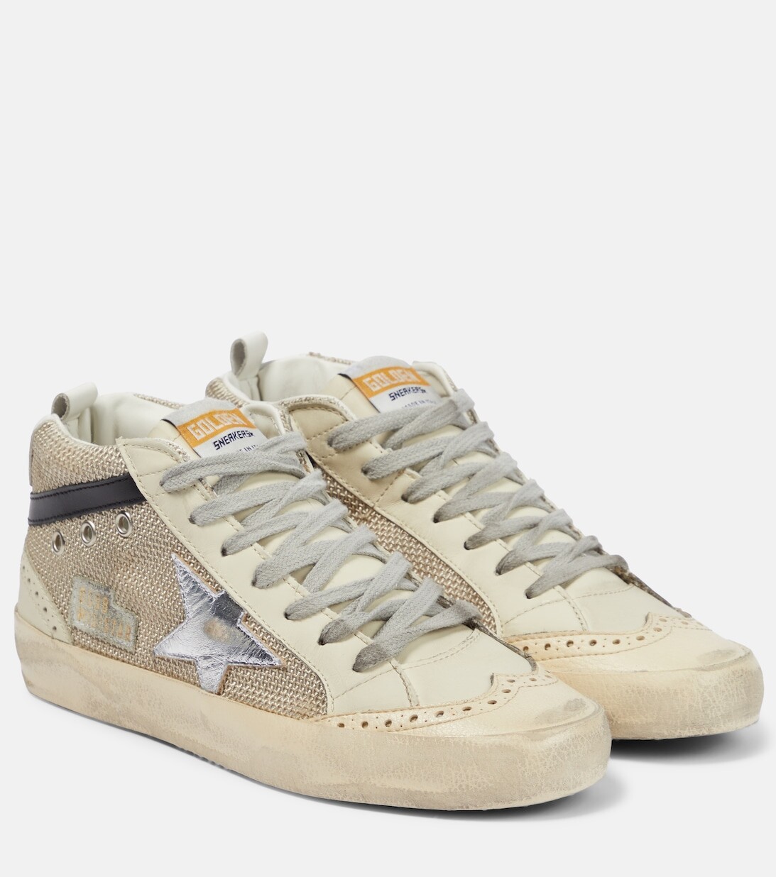 

Кроссовки Mid Star из блесток, замши и кожи Golden Goose, разноцветный