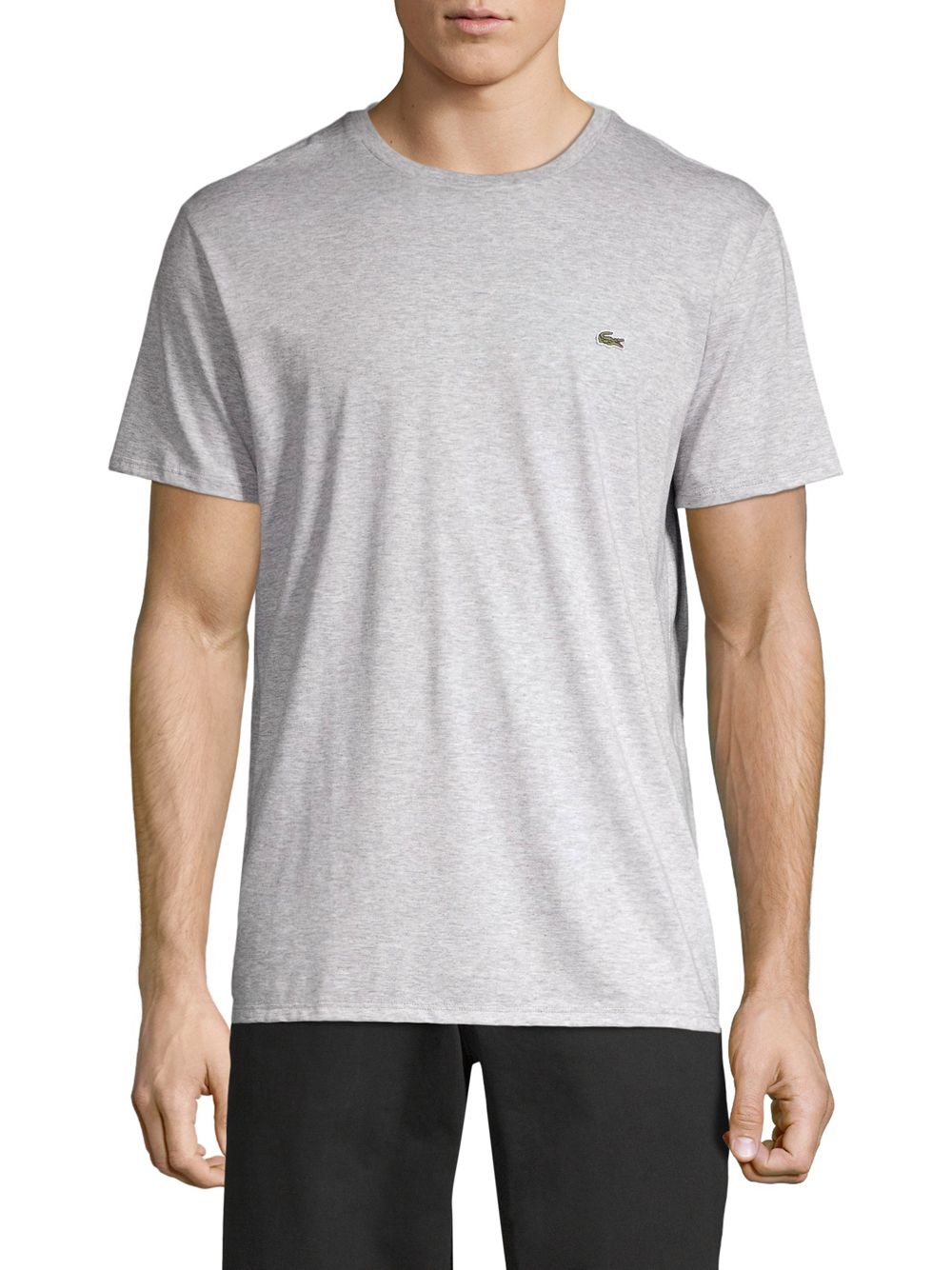 Хлопковая футболка с круглым вырезом Lacoste, серебряный
