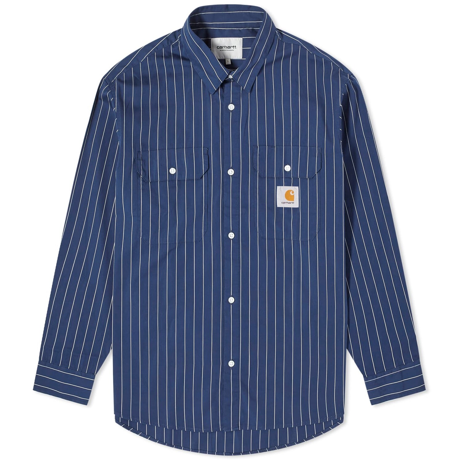 

Рубашка Carhartt Wip Orlean Stripe, цвет Blue & White Orlean Stripe