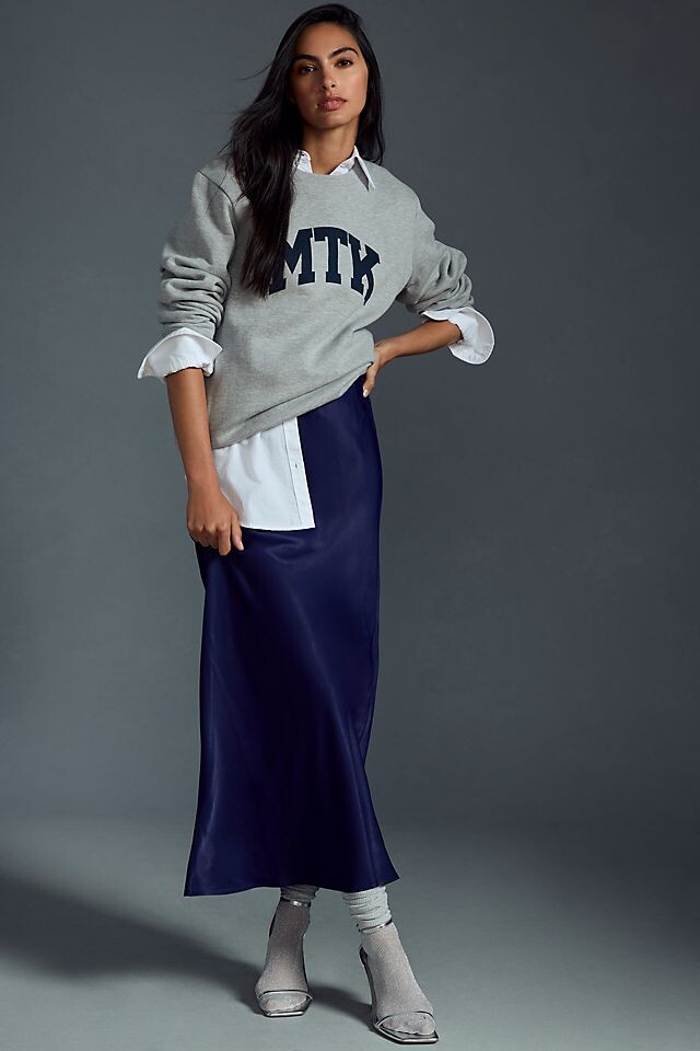 

Юбка-макси Tilda Anthropologie комбинация, темно-синий